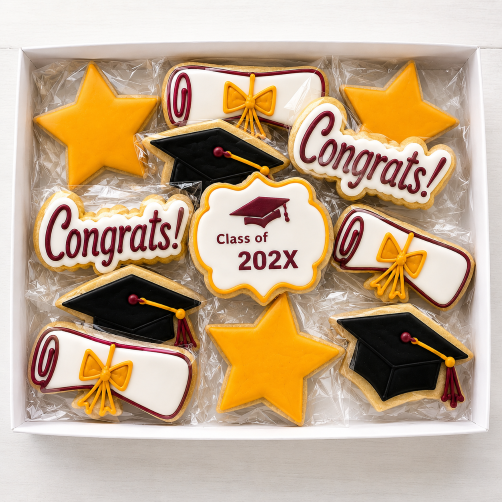 McMaster University colours -  Graduation Cookie Gift Box