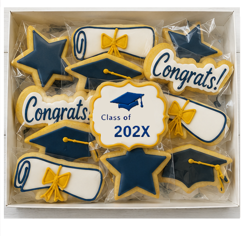 Windsor University colours -  Graduation Cookie Gift Box