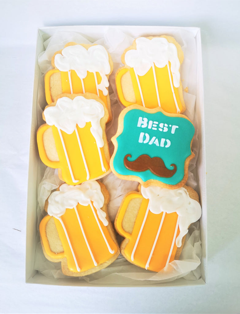 Father's Day 6-Cookie Giftbox 7x10 - BeerMugs
