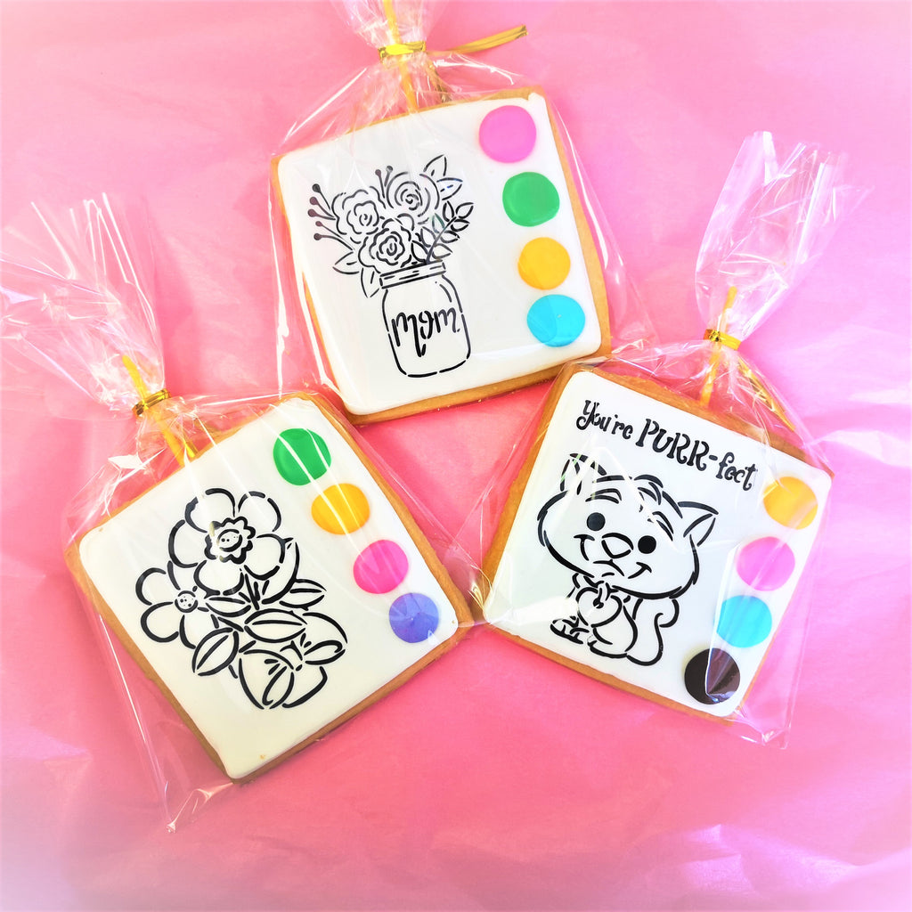 Mother's Day Theme - Paint-Your-Own PYO Cookies 4 - 6 units